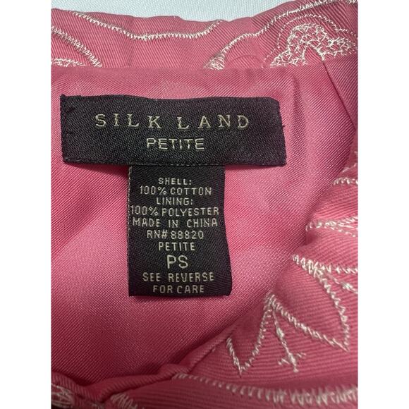Silkland Petite Jacket Womens Sz PS Pink Covered Buttons Cropped Barbiecore Mod - Picture 6 of 10